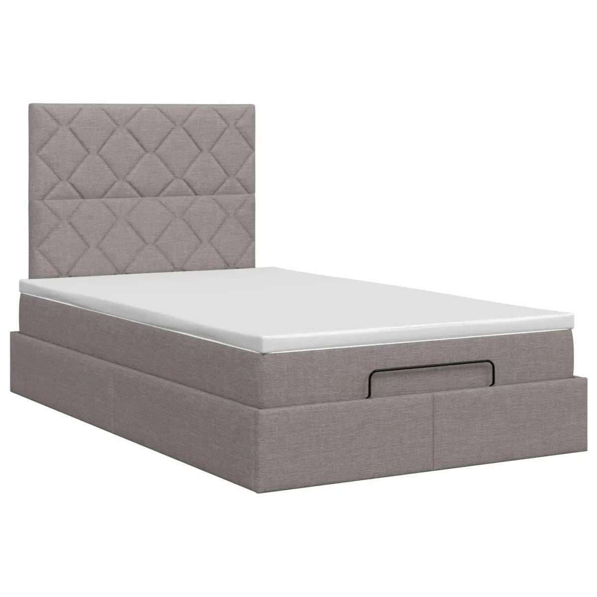Lit ottoman avec matelas Taupe 120 x 200 cm Tissu - XIOS