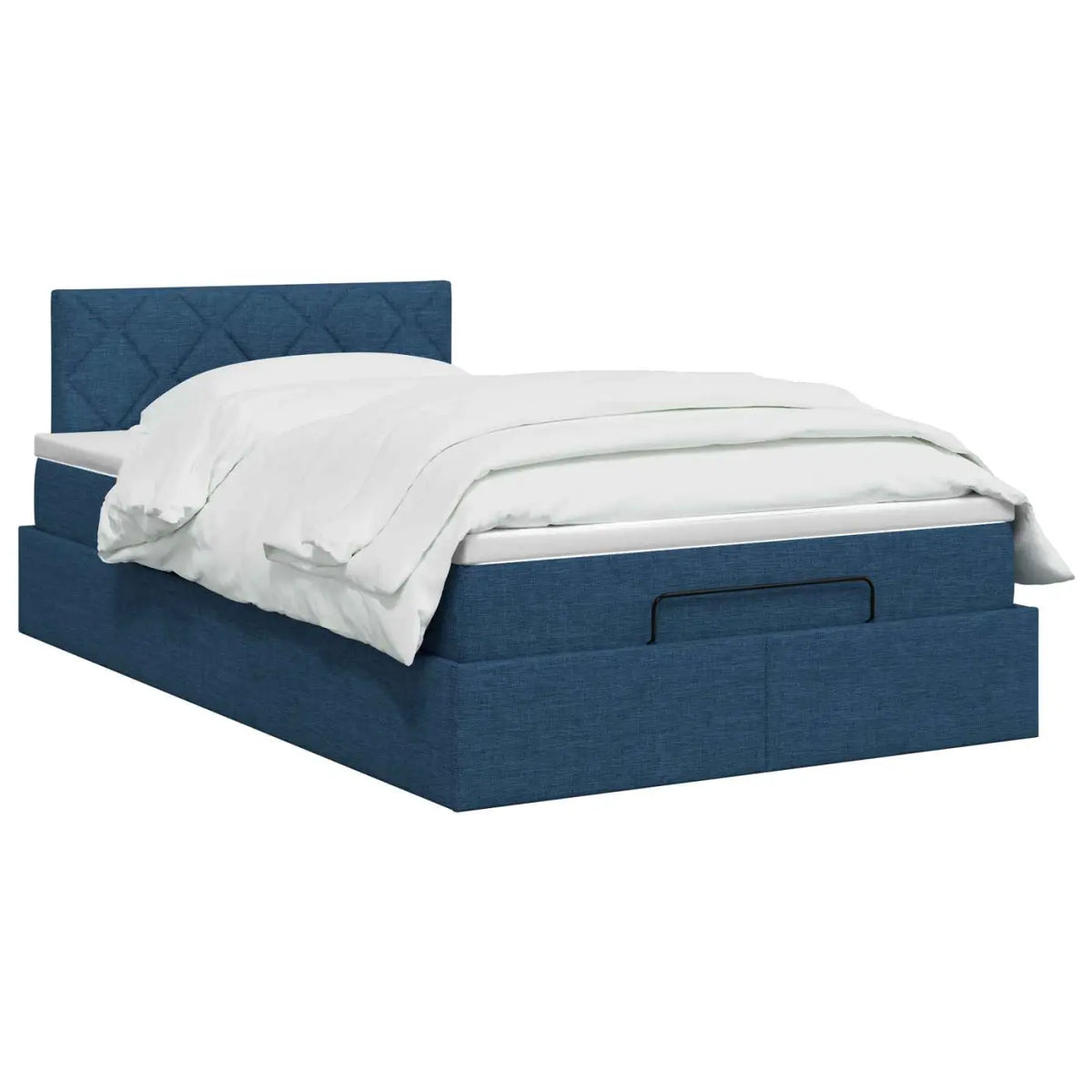 Lit ottoman avec matelas Bleu 120 x 200 cm Tissu - XIOS