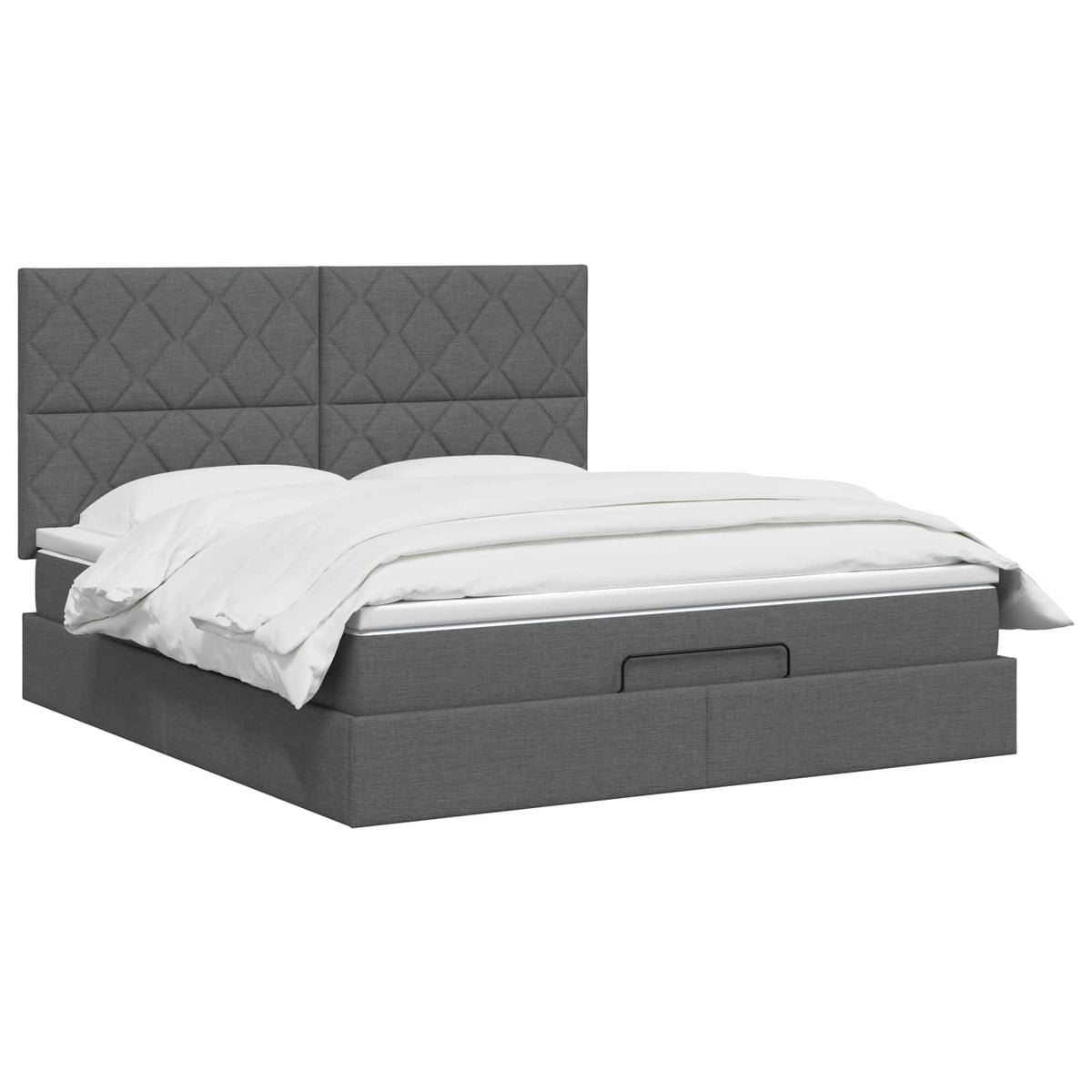 Lit ottoman avec matelas Gris foncé 140 x 190 cm Tissu