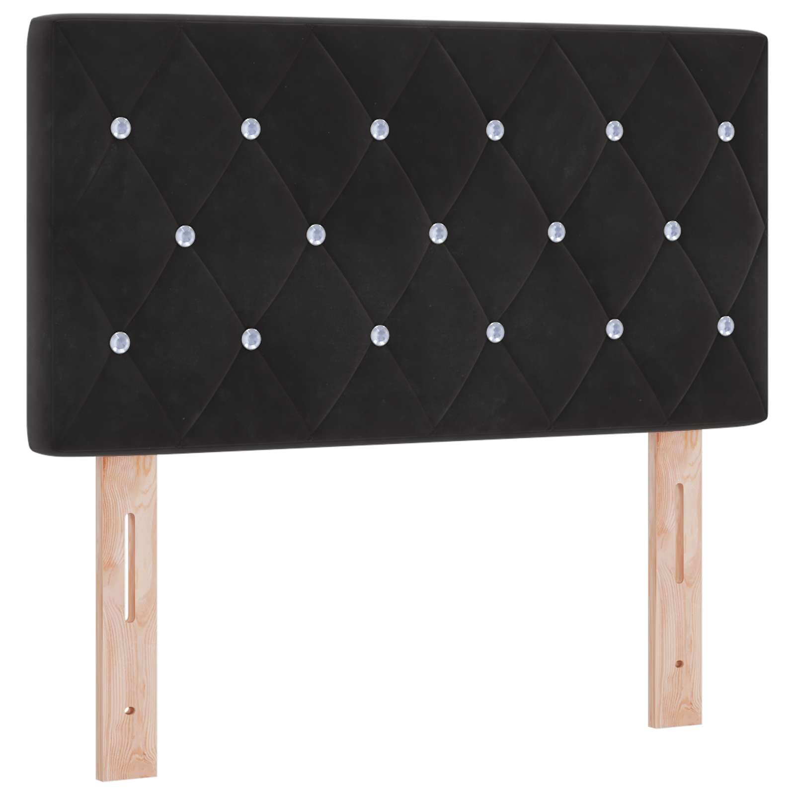 Lit ottoman avec matelas Noir 80 x 200 cm Velours