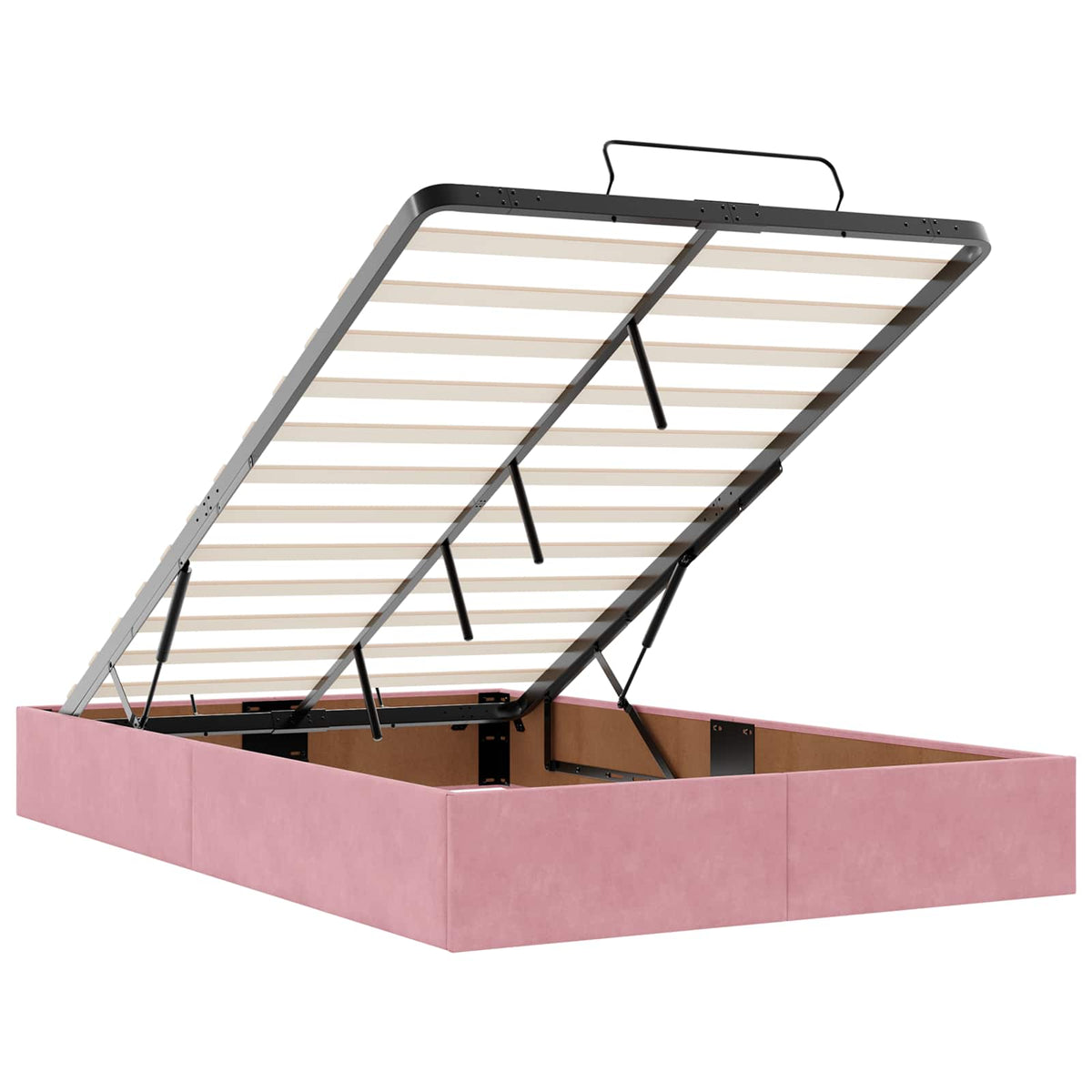 Lit ottoman avec matelas Rose 120 x 190 cm Velours