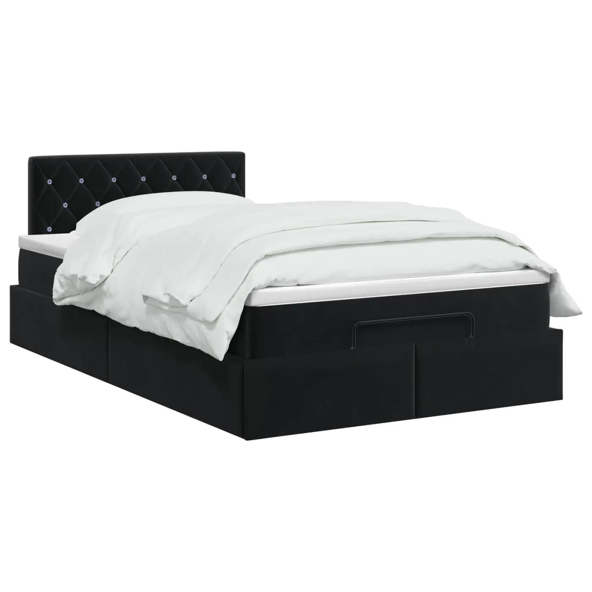 Lit ottoman avec matelas Noir 120 x 200 cm Velours - XIOS