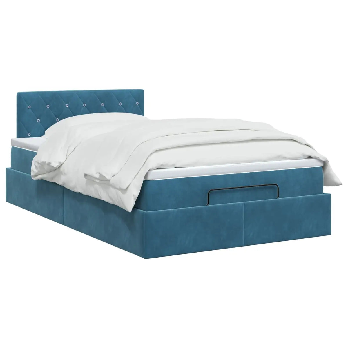 Lit ottoman avec matelas Bleu foncé 120 x 200 cm Velours - XIOS