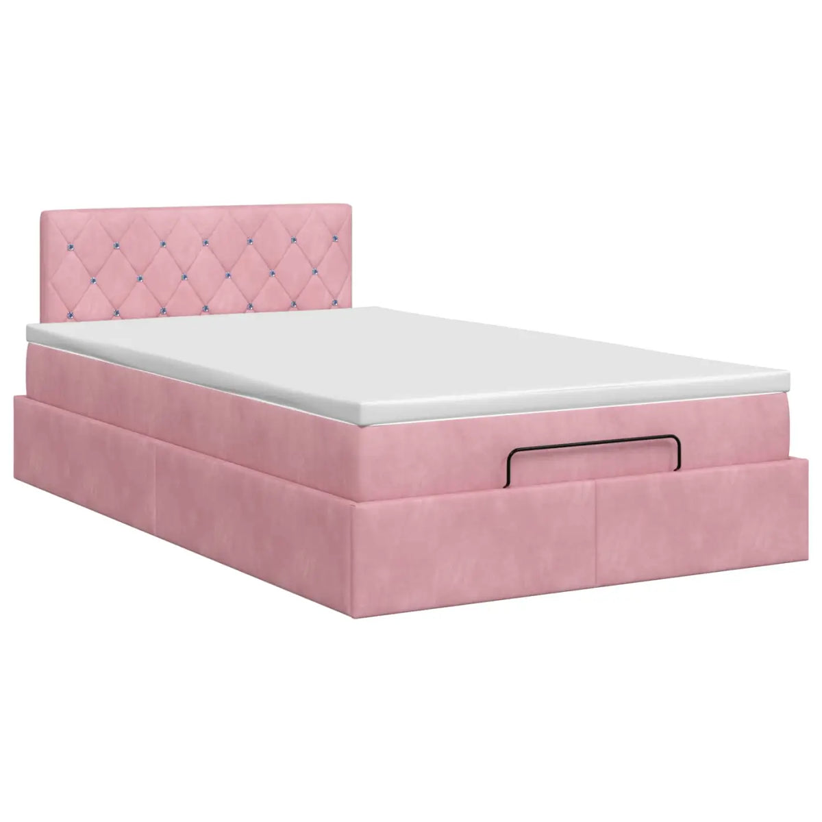 Lit ottoman avec matelas Rose 120 x 200 cm Velours - XIOS