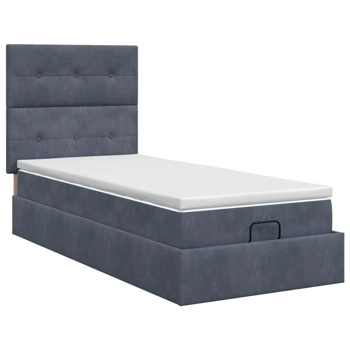 Lit ottoman avec matelas Gris foncé 80 x 200 cm Velours - XIOS