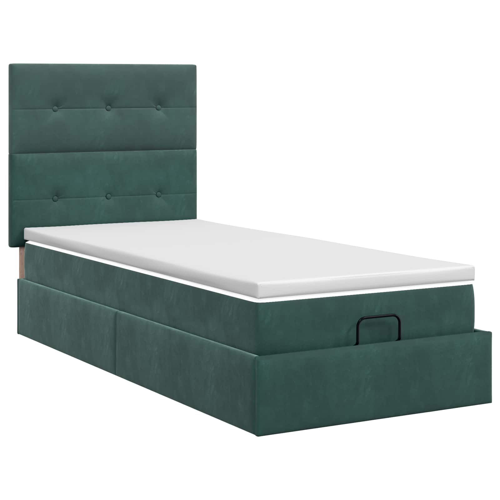 Lit ottoman avec matelas Vert foncé 80 x 200 cm Velours