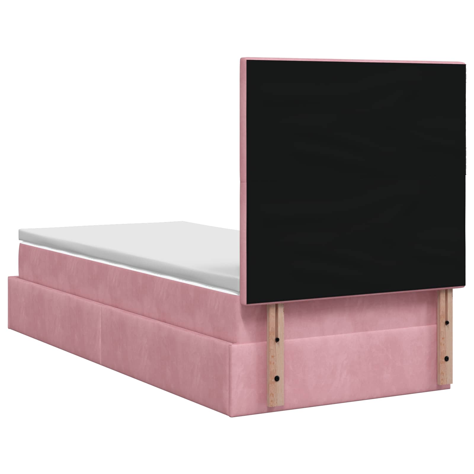 Lit ottoman avec matelas Rose 80 x 200 cm Velours - XIOS
