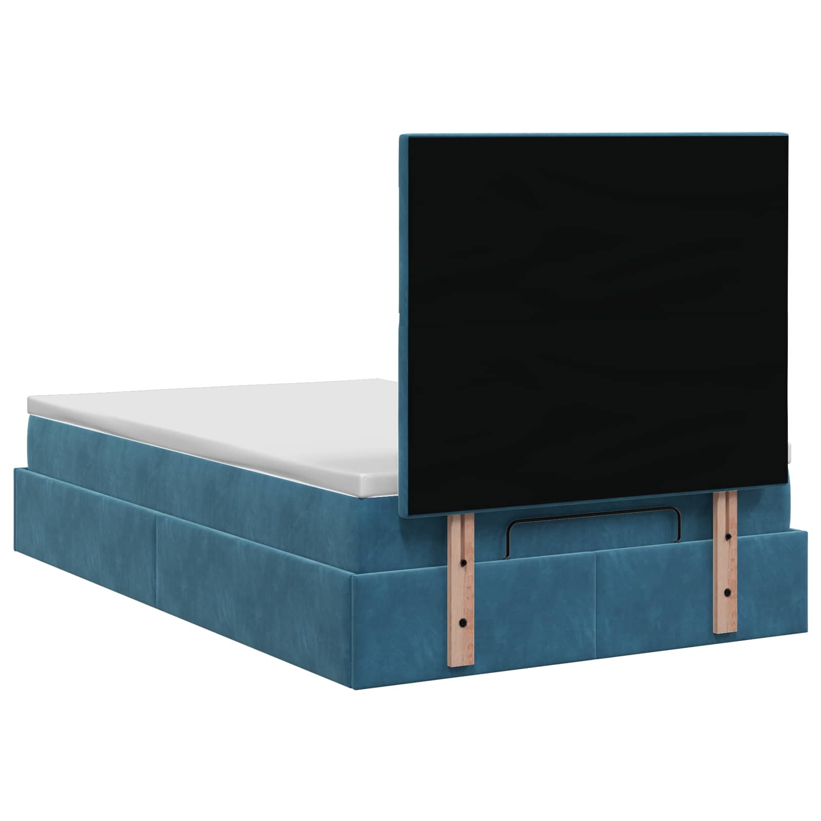 Lit ottoman avec matelas Bleu foncé 120 x 190 cm Velours