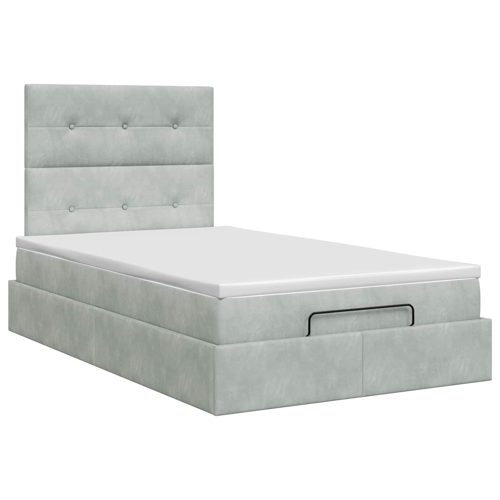 Lit ottoman avec matelas Gris clair 120 x 200 cm Velours - XIOS