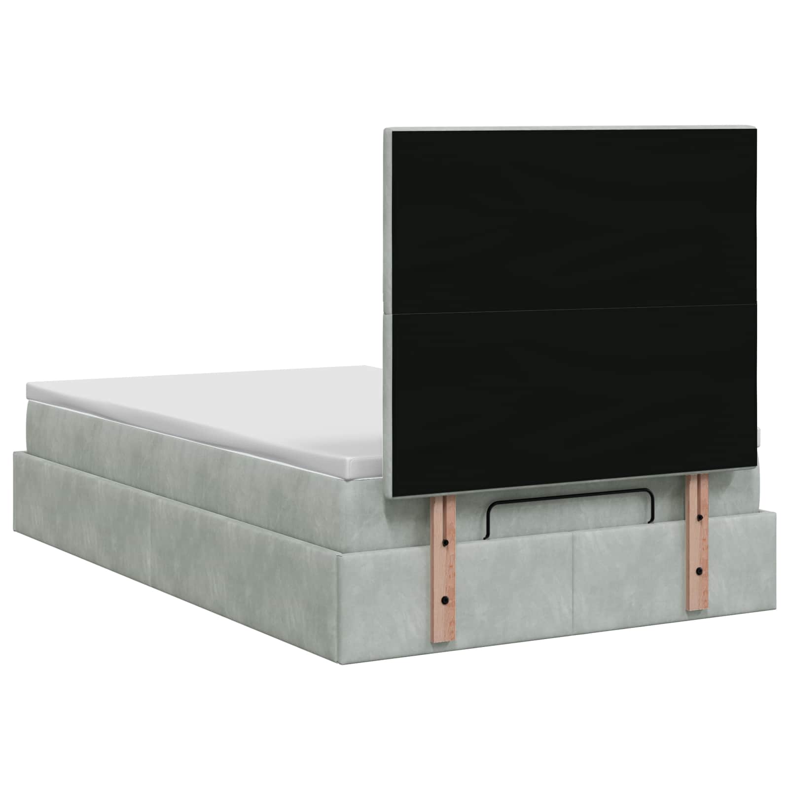 Lit ottoman avec matelas Gris clair 120 x 200 cm Velours - XIOS