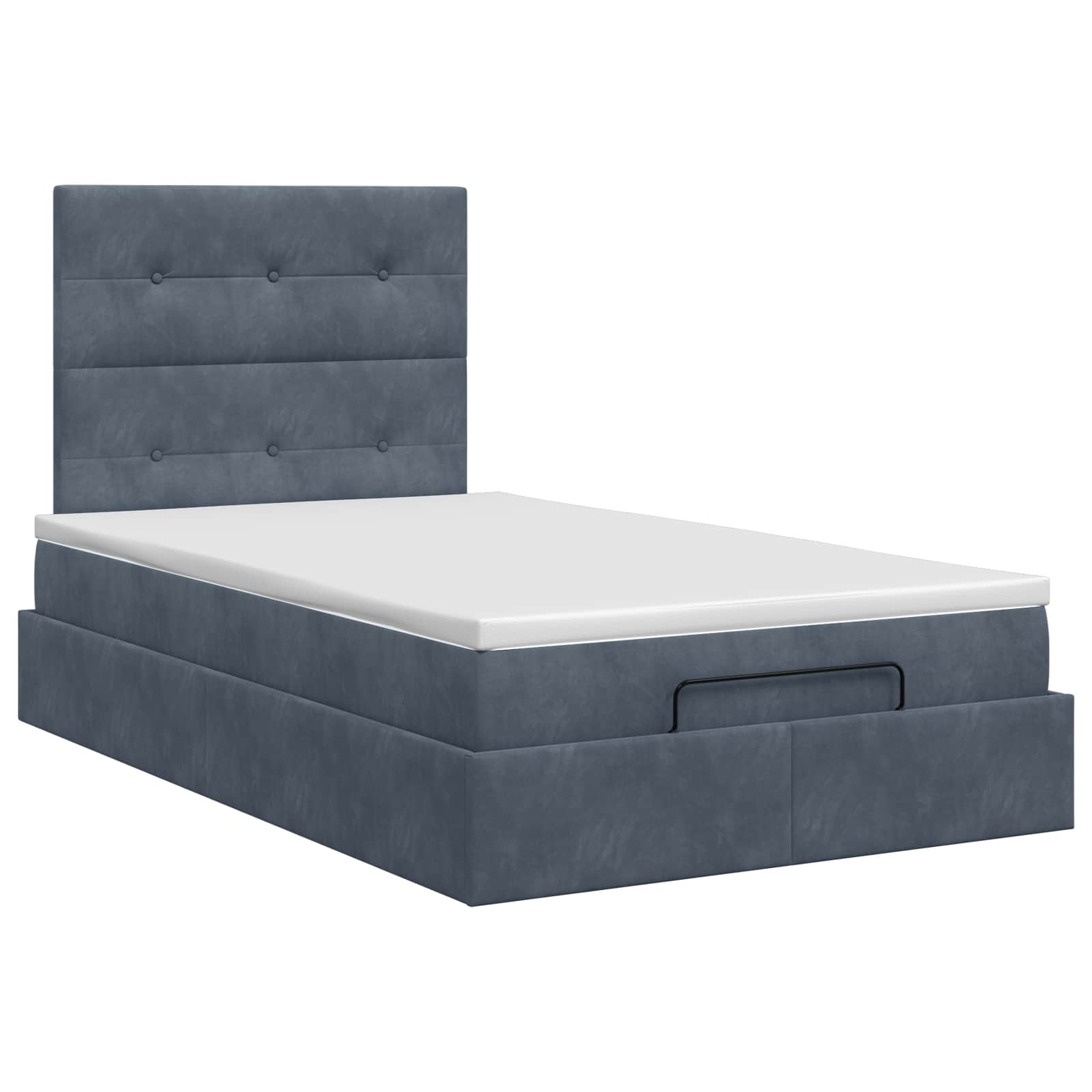 Lit ottoman avec matelas Gris foncé 120 x 200 cm Velours - XIOS