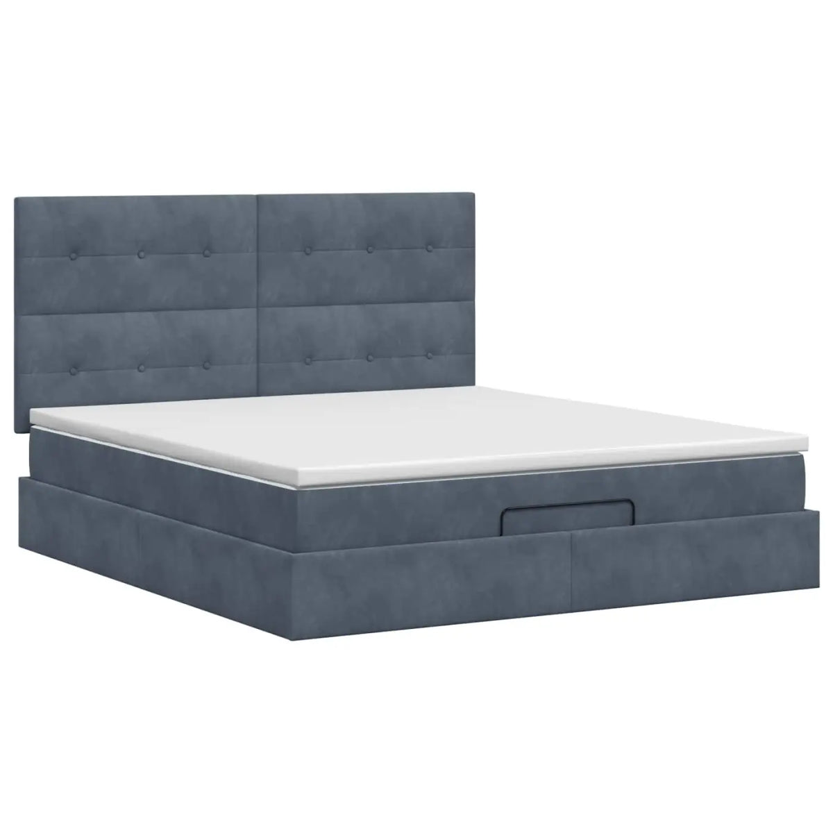 Lit ottoman avec matelas Gris foncé 140 x 200 cm Velours - XIOS