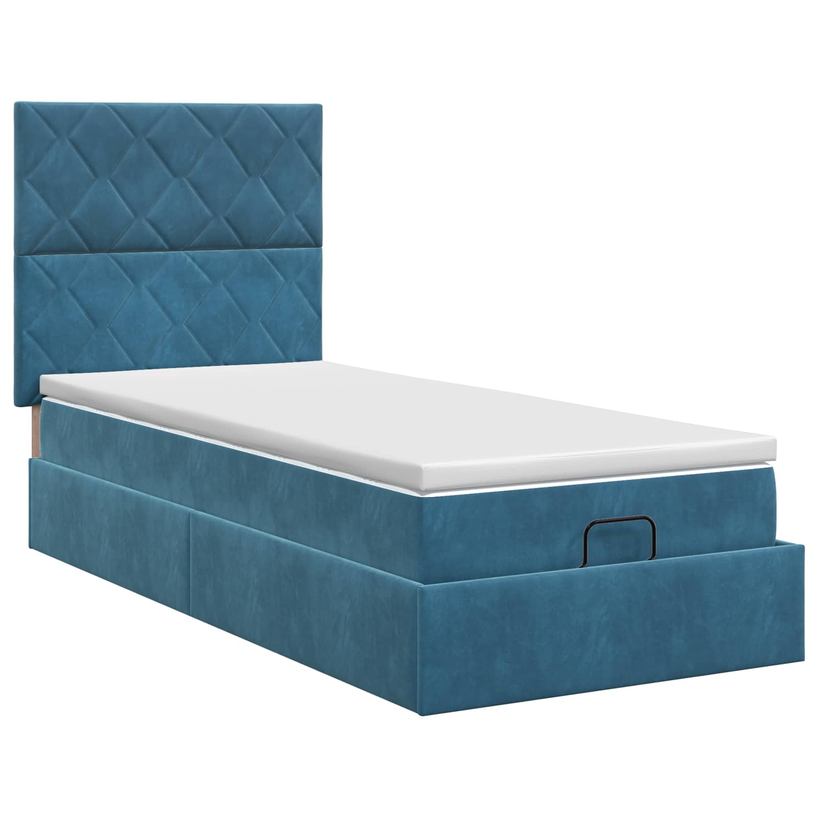 Lit ottoman avec matelas Bleu foncé 80 x 200 cm Velours