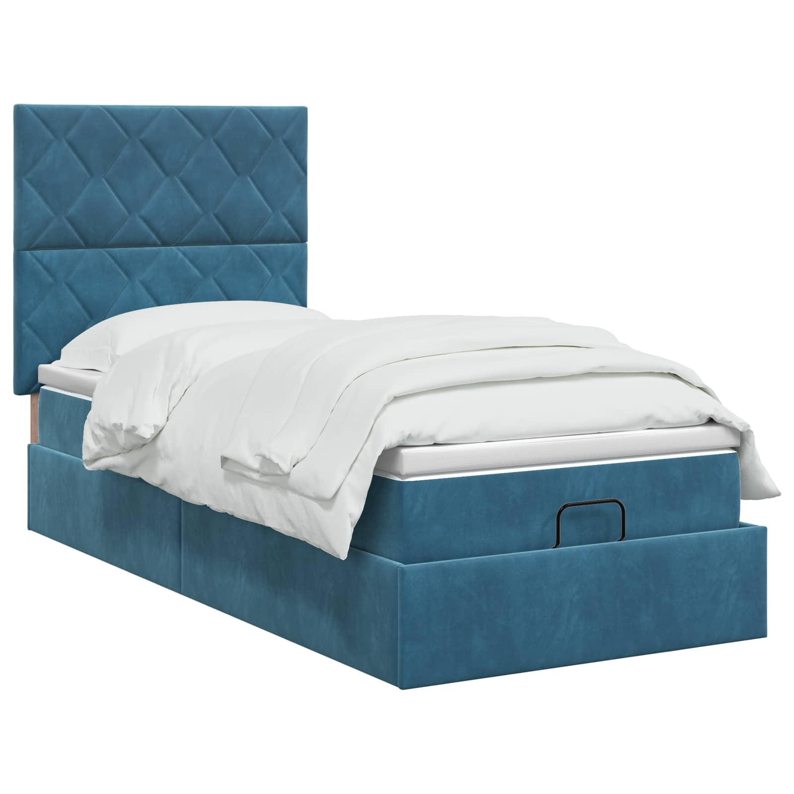 Lit ottoman avec matelas Bleu foncé 80 x 200 cm Velours