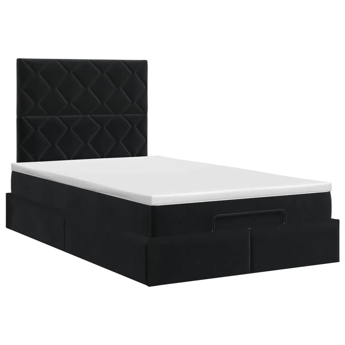Lit ottoman avec matelas Noir 120 x 190 cm Velours - XIOS