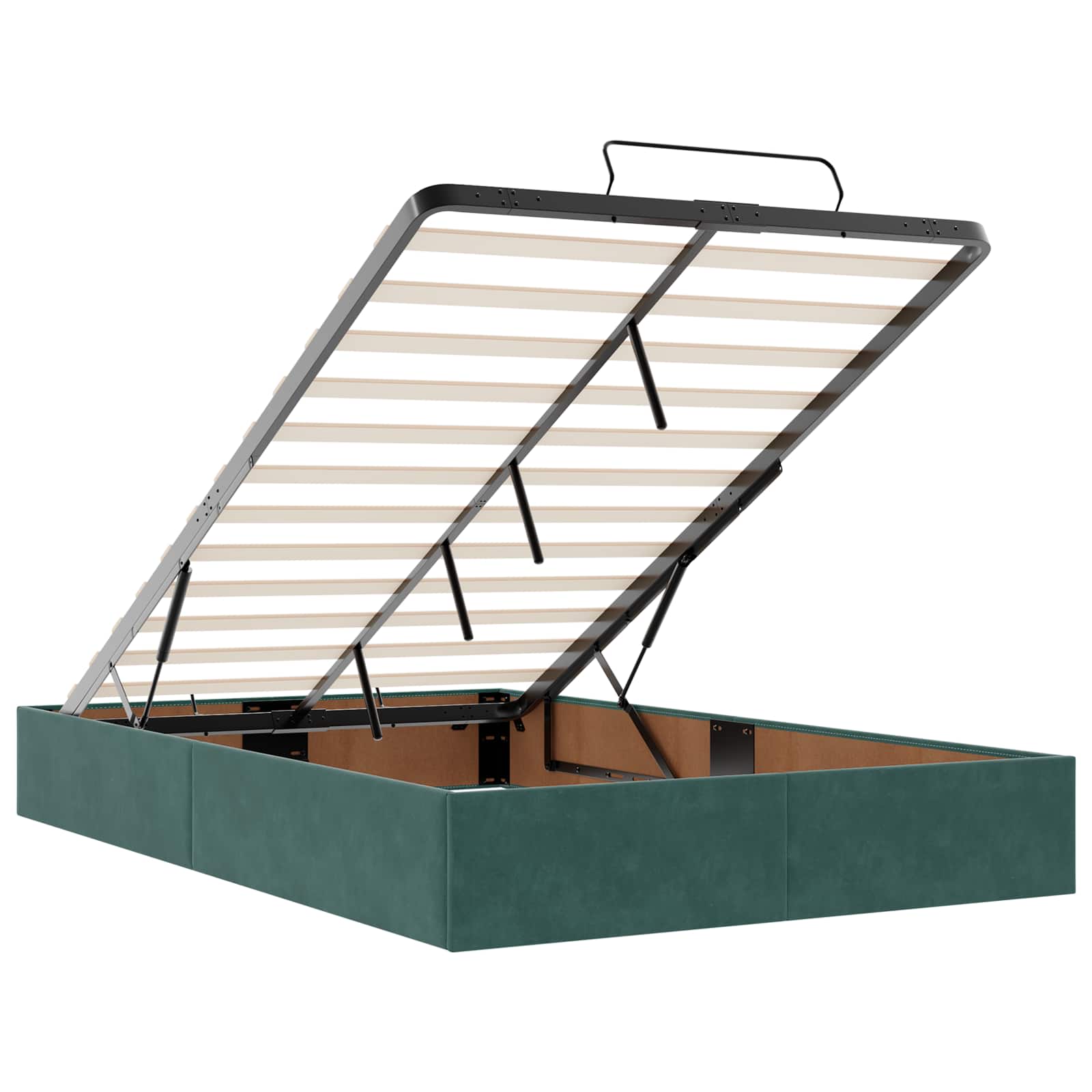 Lit ottoman avec matelas Vert foncé 120 x 190 cm Velours