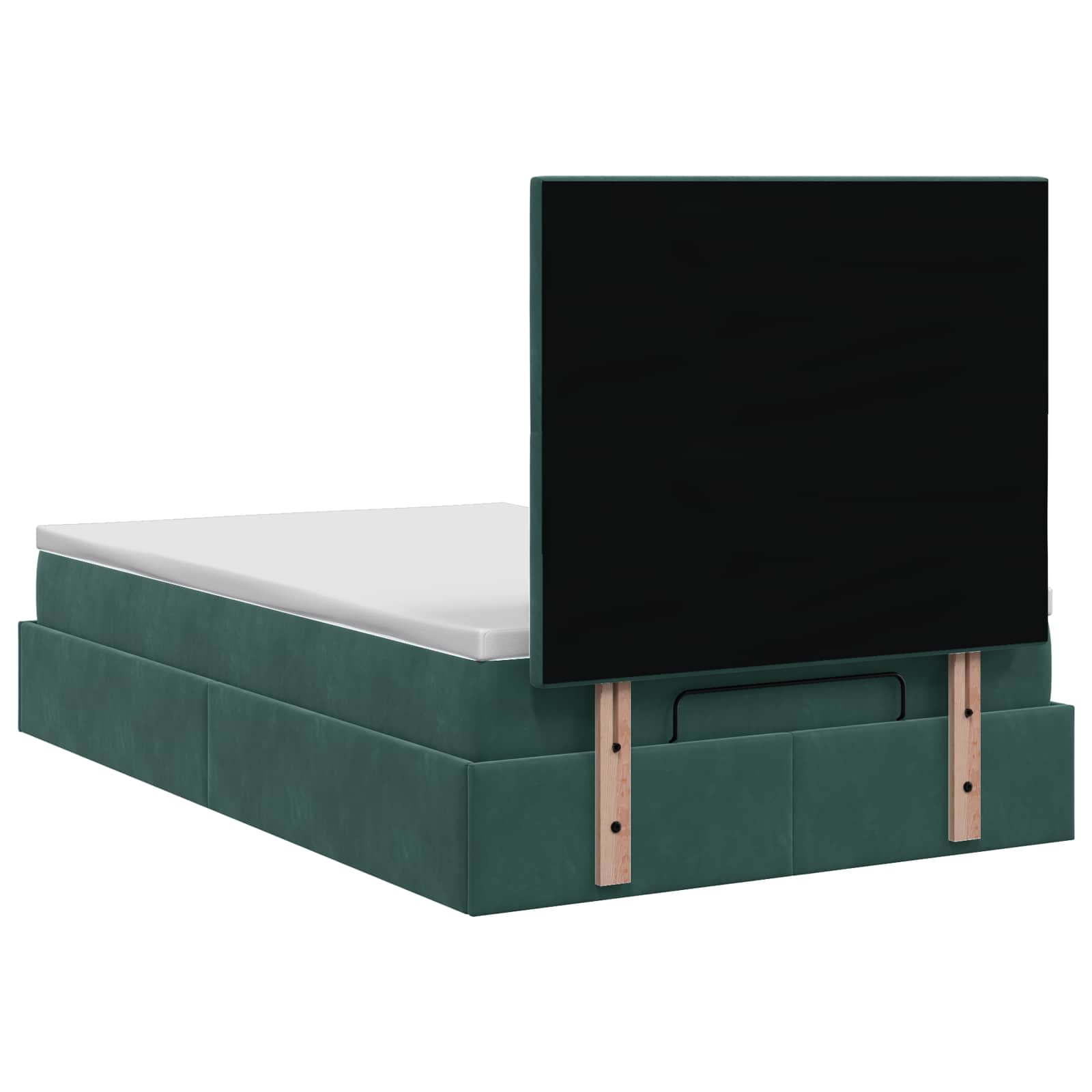 Lit ottoman avec matelas Vert foncé 120 x 190 cm Velours