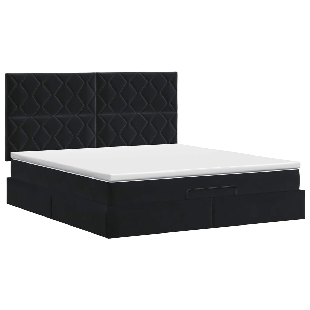 Lit ottoman avec matelas Noir 140 x 190 cm Velours