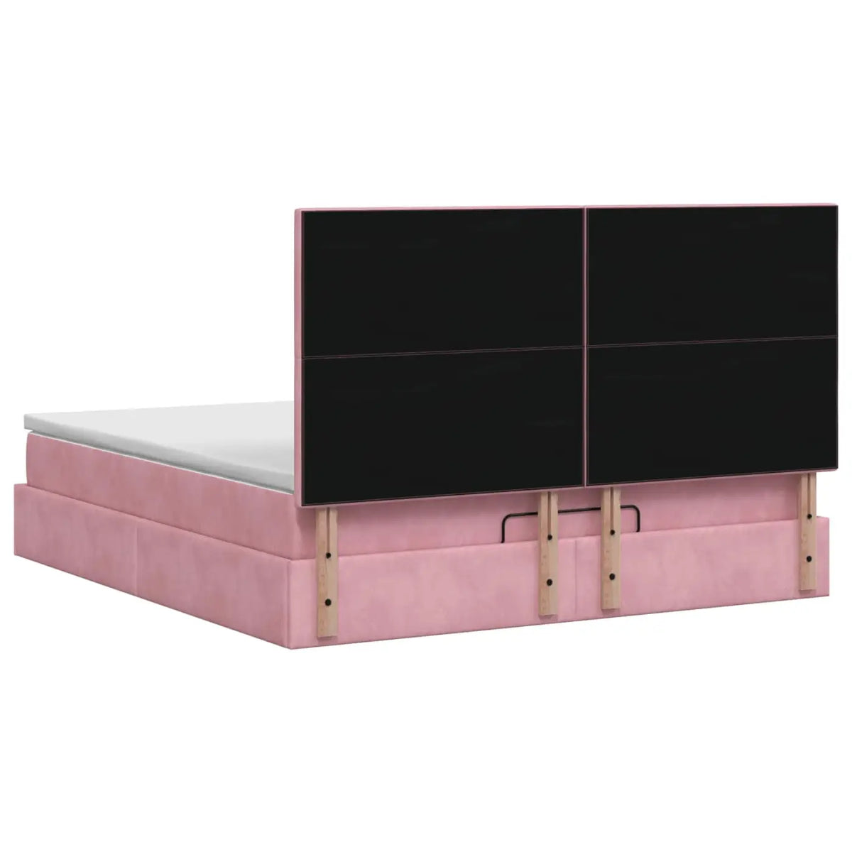 Lit ottoman avec matelas Rose 140 x 190 cm Velours - XIOS