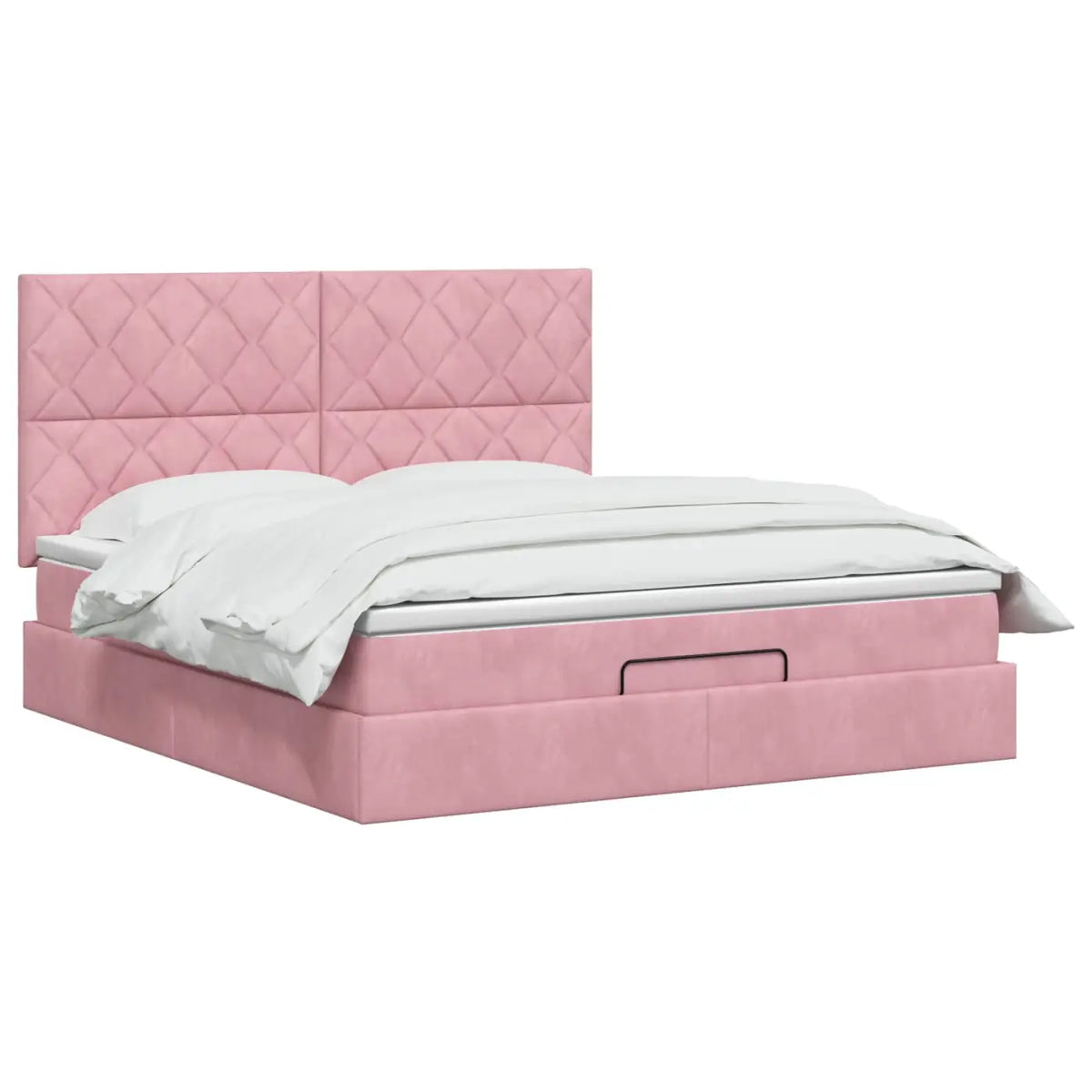 Lit ottoman avec matelas Rose 140 x 190 cm Velours - XIOS