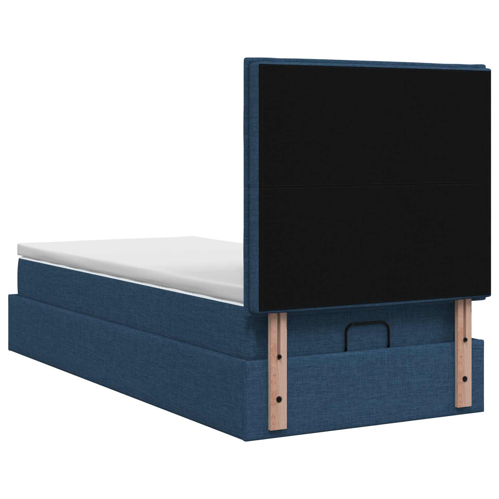 Lit coffre avec matelas et LED Bleu 90 x 190 cm Tissu - XIOS