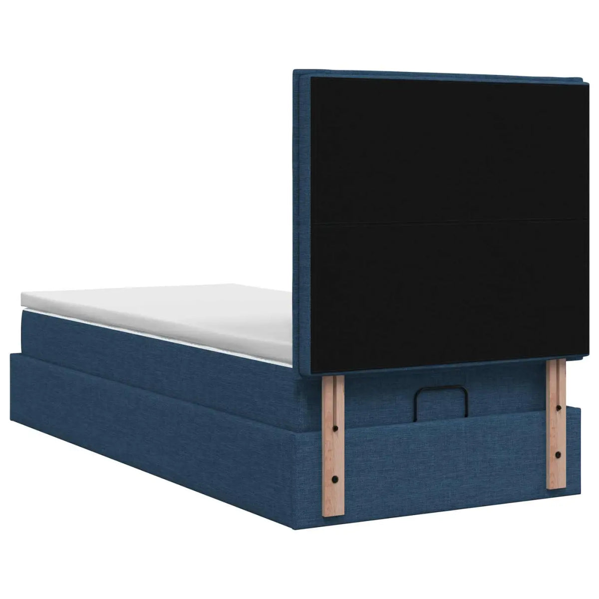 Lit coffre avec matelas et LED Bleu 90 x 190 cm Tissu - XIOS