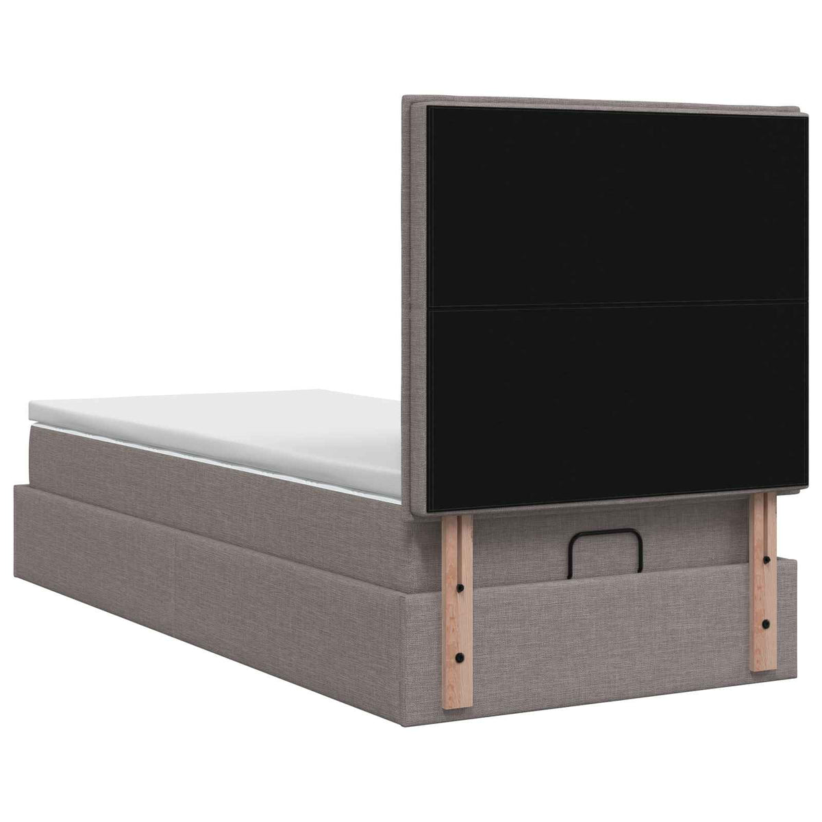 Lit coffre avec matelas et LED Taupe 100 x 200 cm Tissu