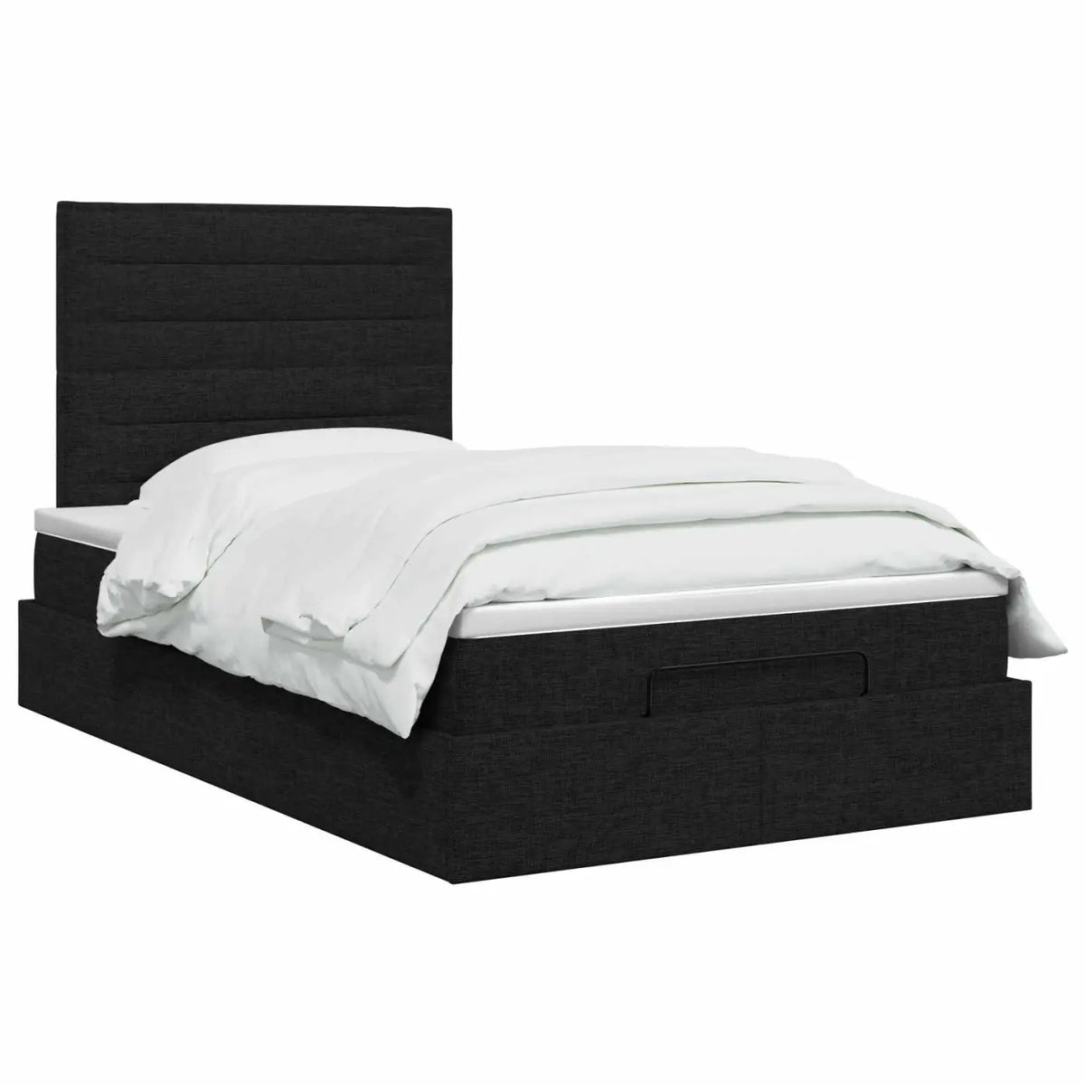 Lit coffre avec matelas et LED Noir 120 x 200 cm Tissu - XIOS