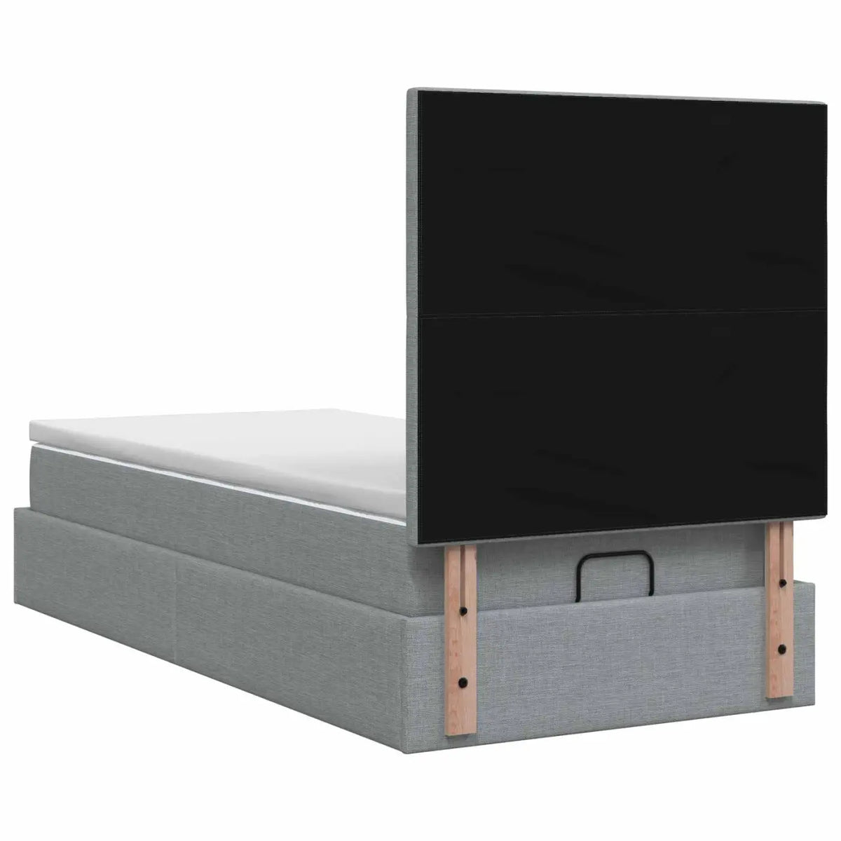 Lit coffre avec matelas et LED Gris clair 80 x 200 cm Tissu - XIOS