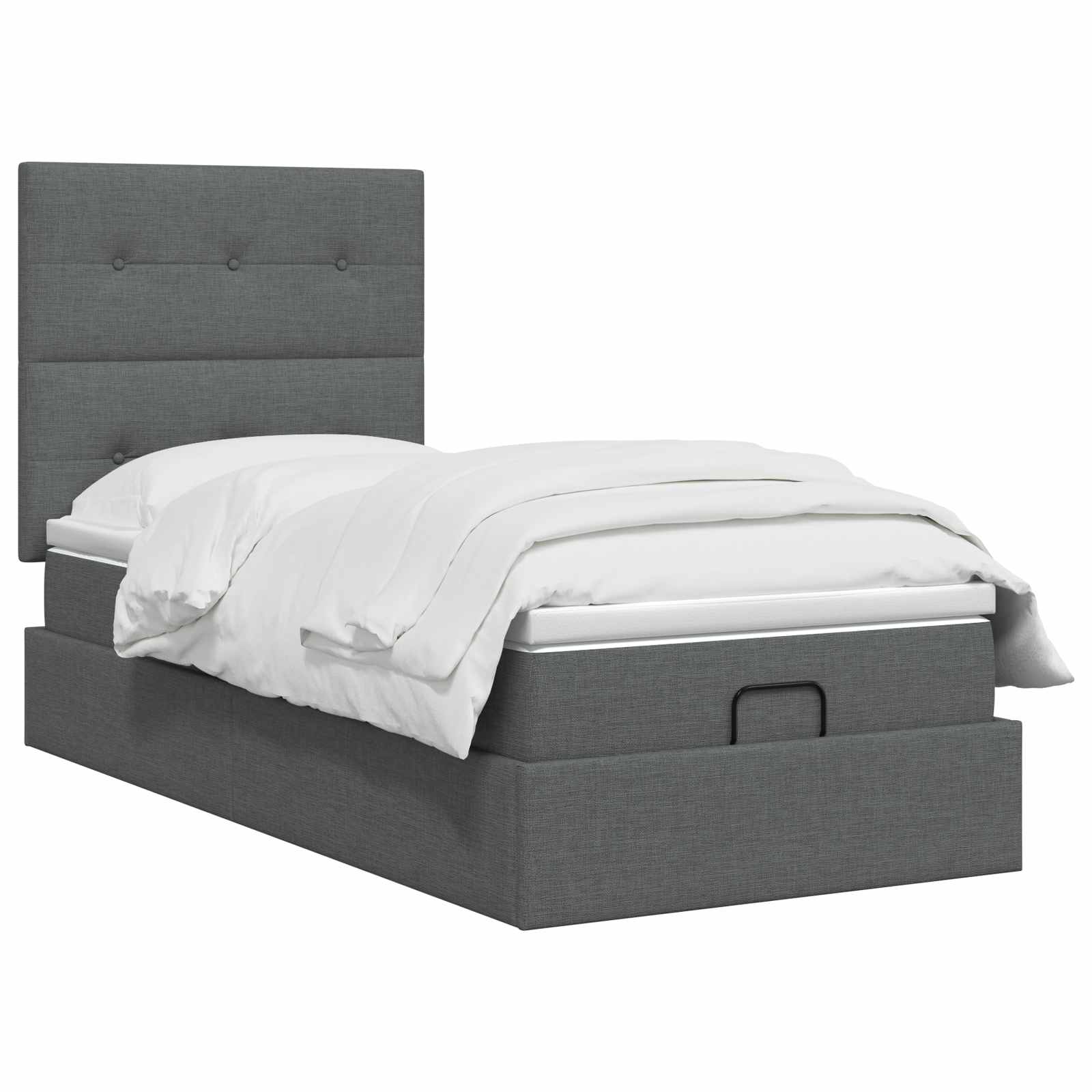 Lit coffre avec matelas et LED Gris foncé 80 x 200 cm Tissu - XIOS