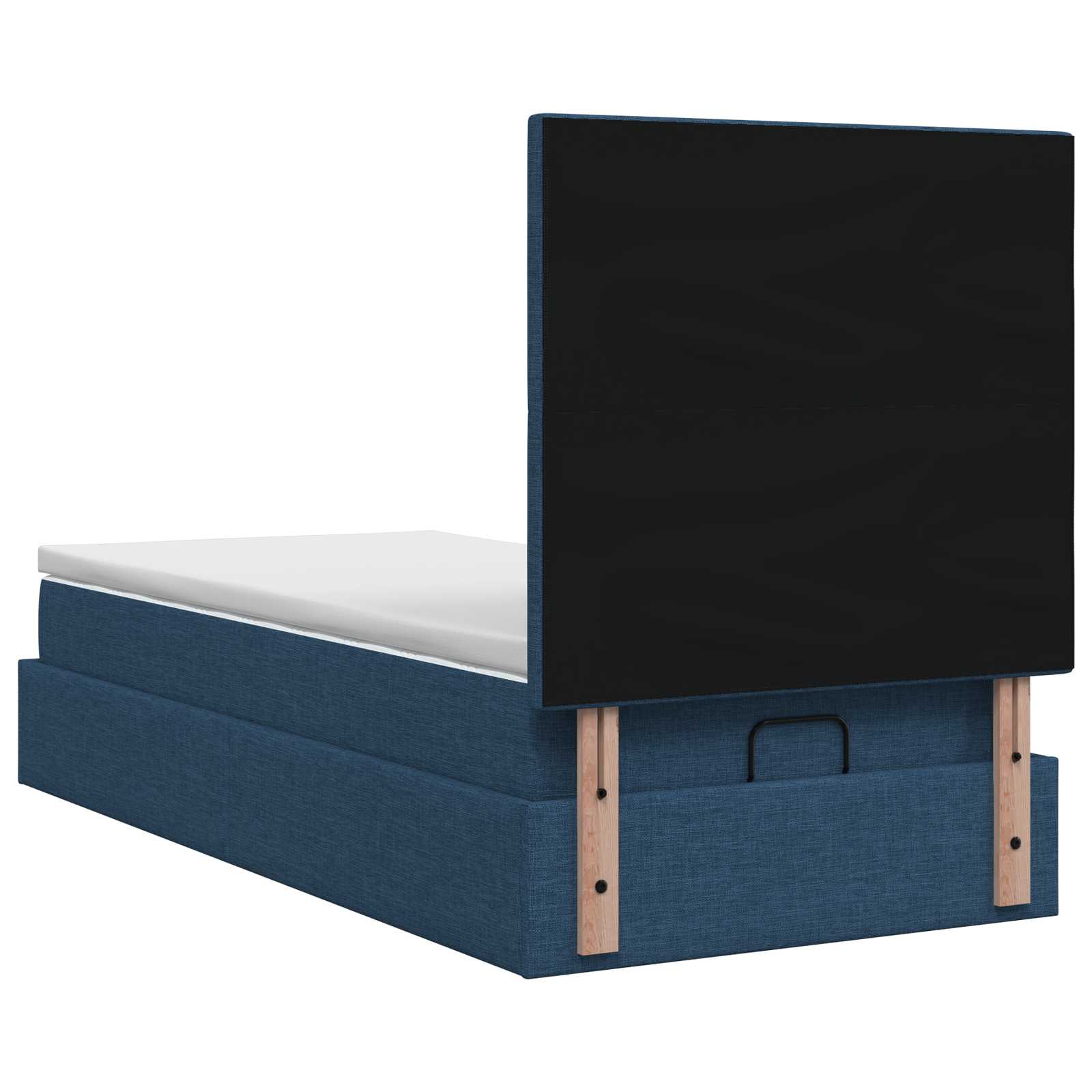 Lit coffre avec matelas et LED Bleu 90 x 190 cm Tissu