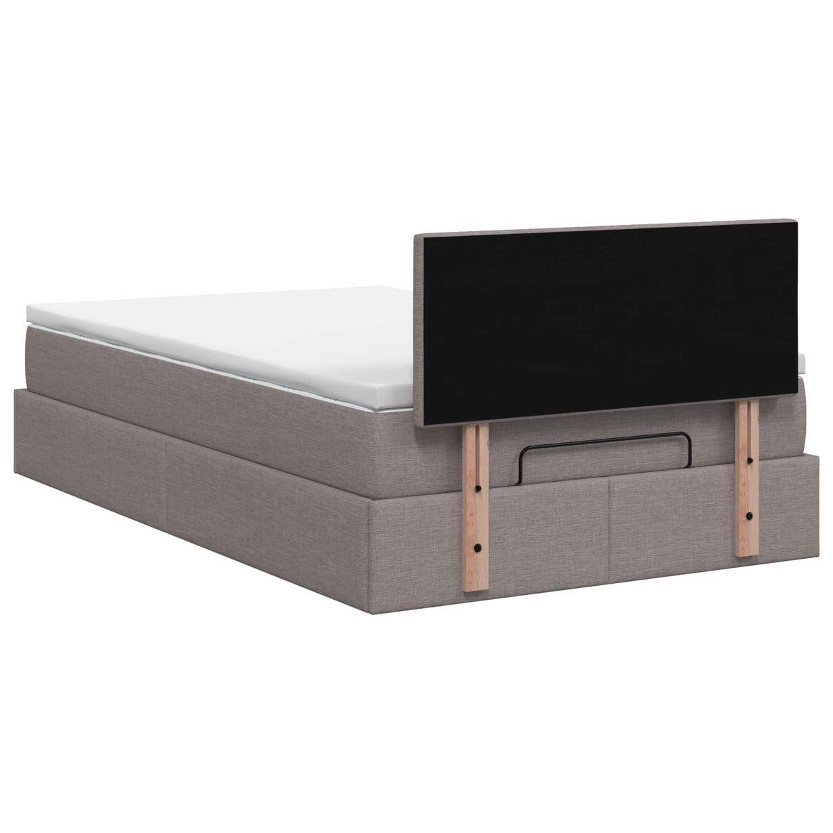 Lit coffre avec matelas et LED Taupe 120 x 190 cm Tissu