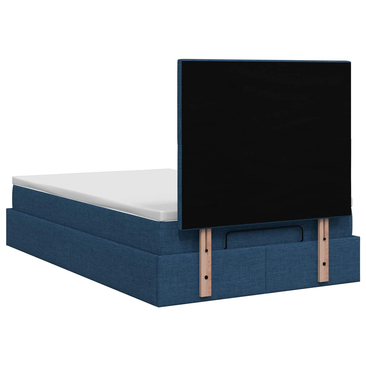 Lit coffre avec matelas et LED Bleu 120 x 200 cm Tissu