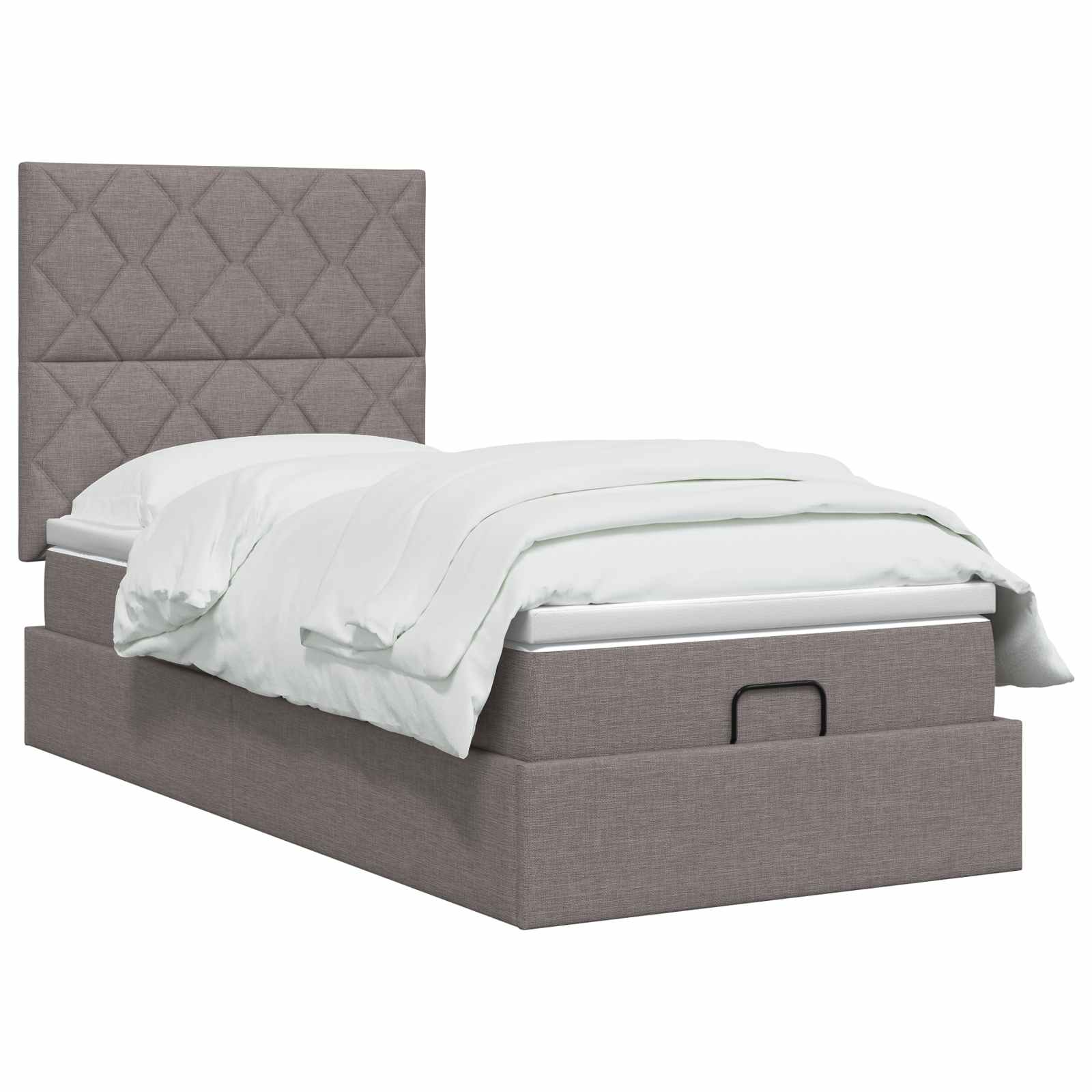 Lit coffre avec matelas et LED Taupe 80 x 200 cm Tissu