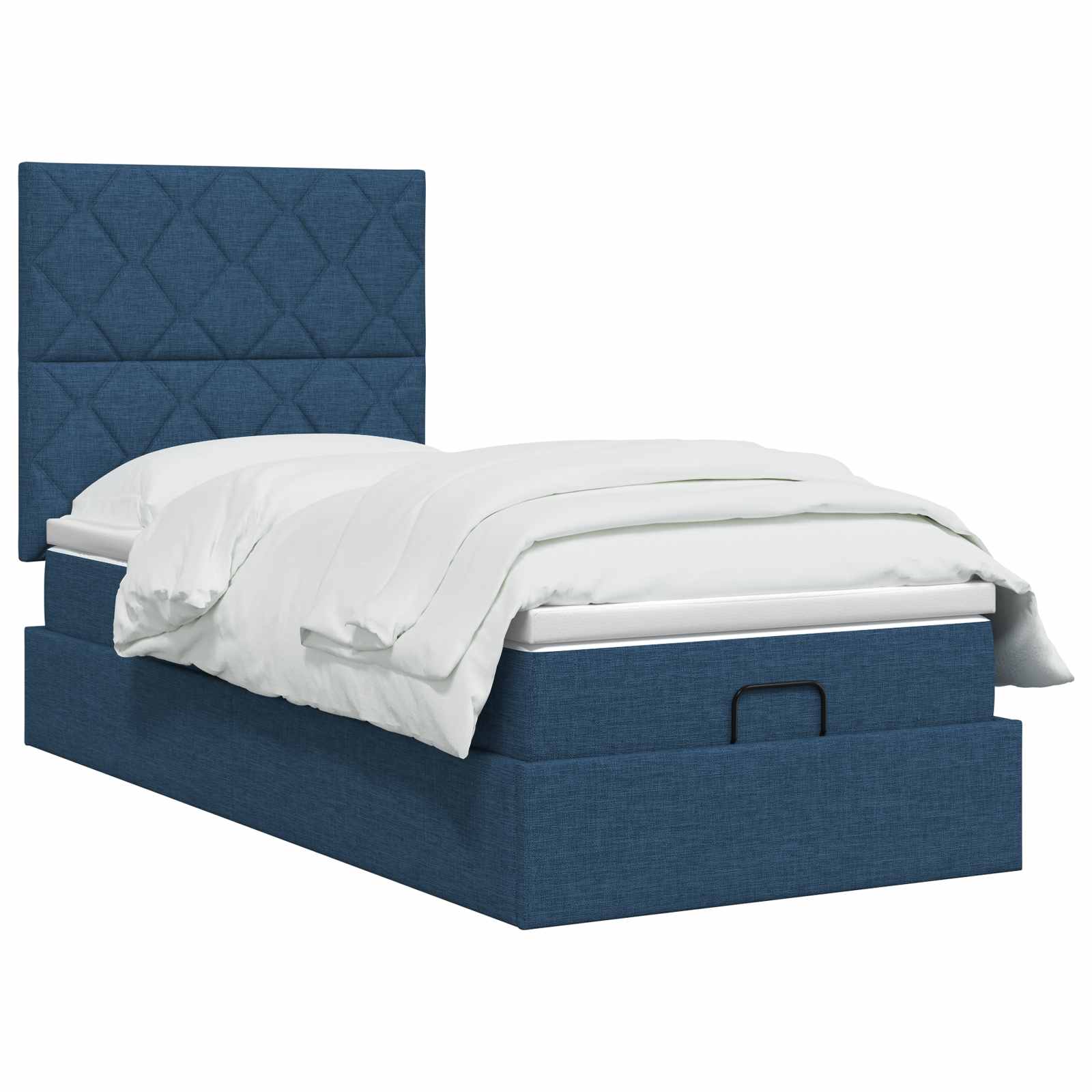 Lit coffre avec matelas et LED Bleu 100 x 200 cm Tissu - XIOS