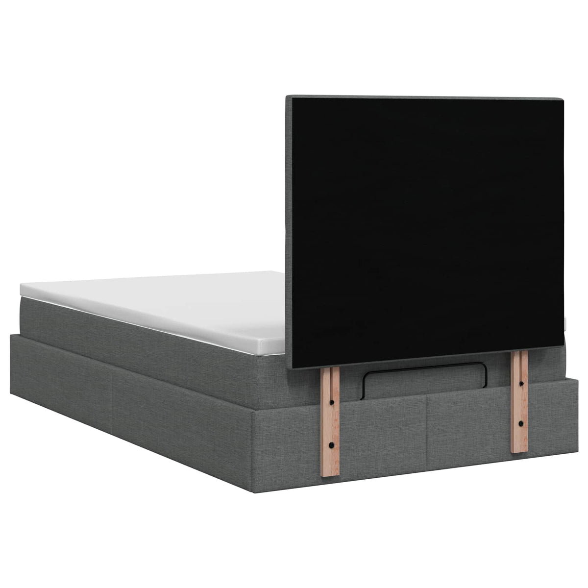 Lit coffre avec matelas et LED Gris foncé 120 x 200 cm Tissu