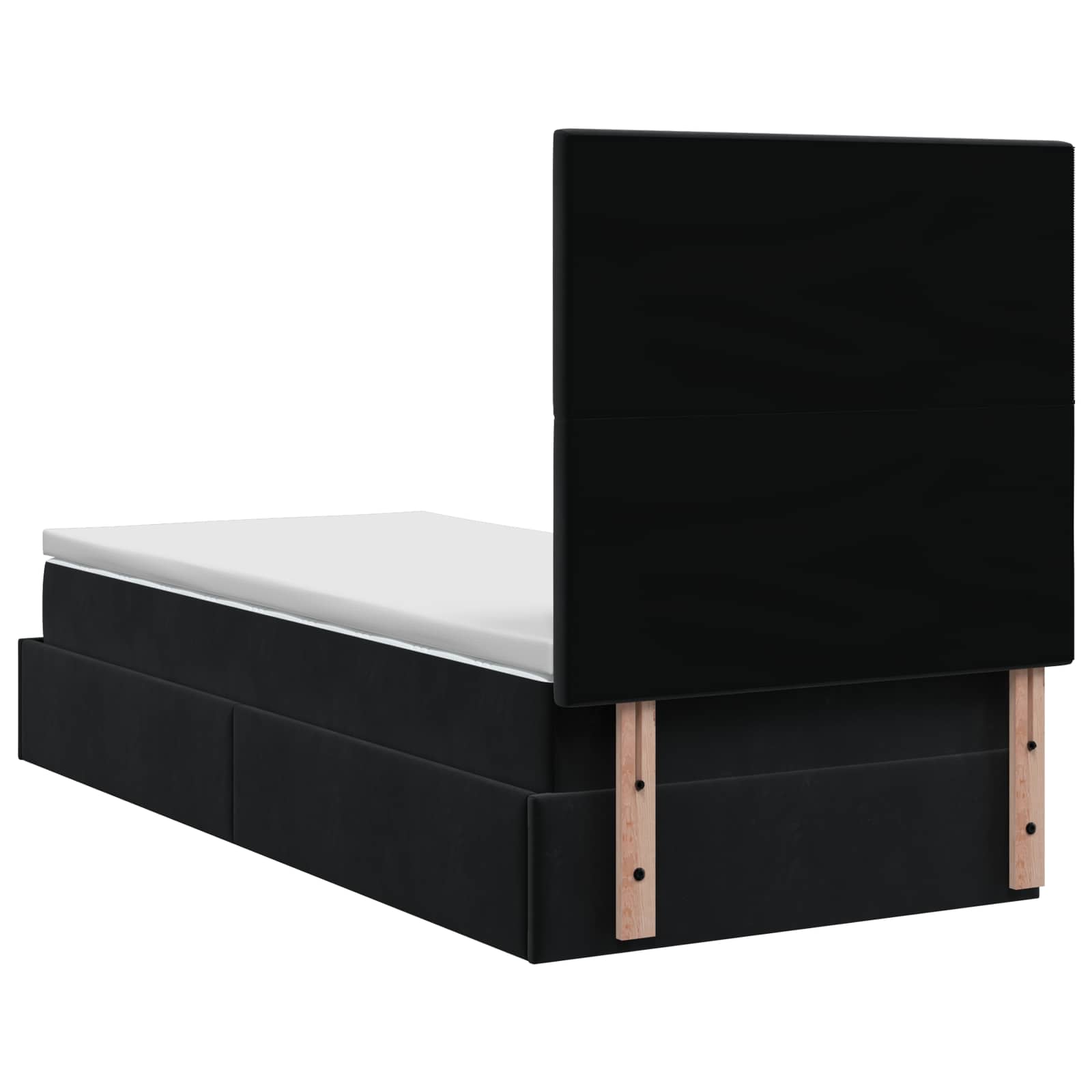 Lit coffre avec matelas et LED Noir 80 x 200 cm Velours