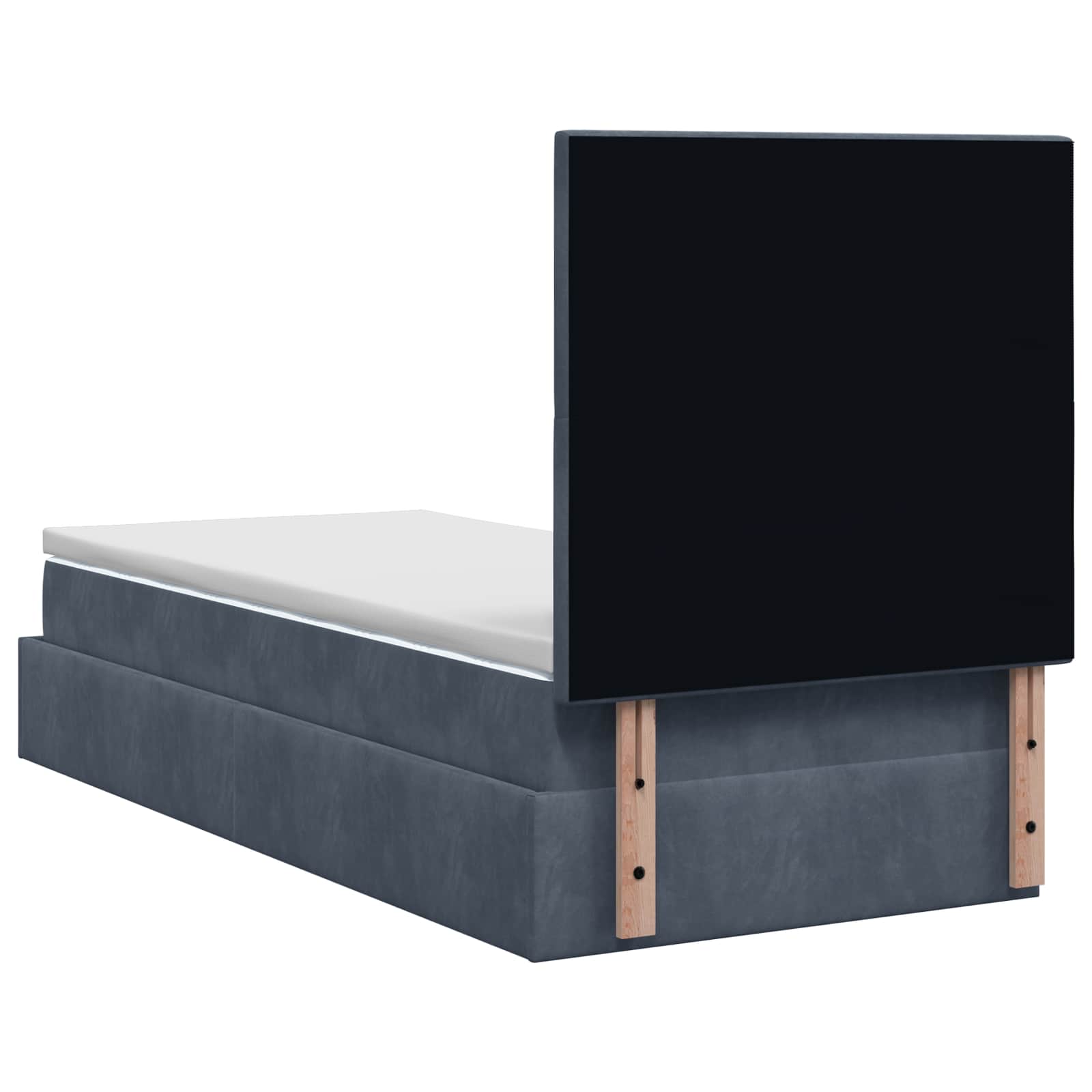 Lit coffre avec matelas et LED Gris foncé 100 x 200 cm Velours - XIOS