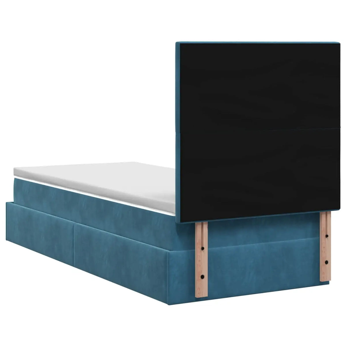 Lit coffre avec matelas et LED Bleu foncé 100 x 200 cm Velours - XIOS