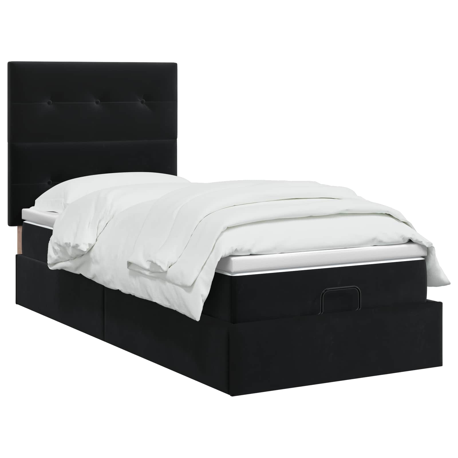 Lit coffre avec matelas et LED Noir 80 x 200 cm Velours