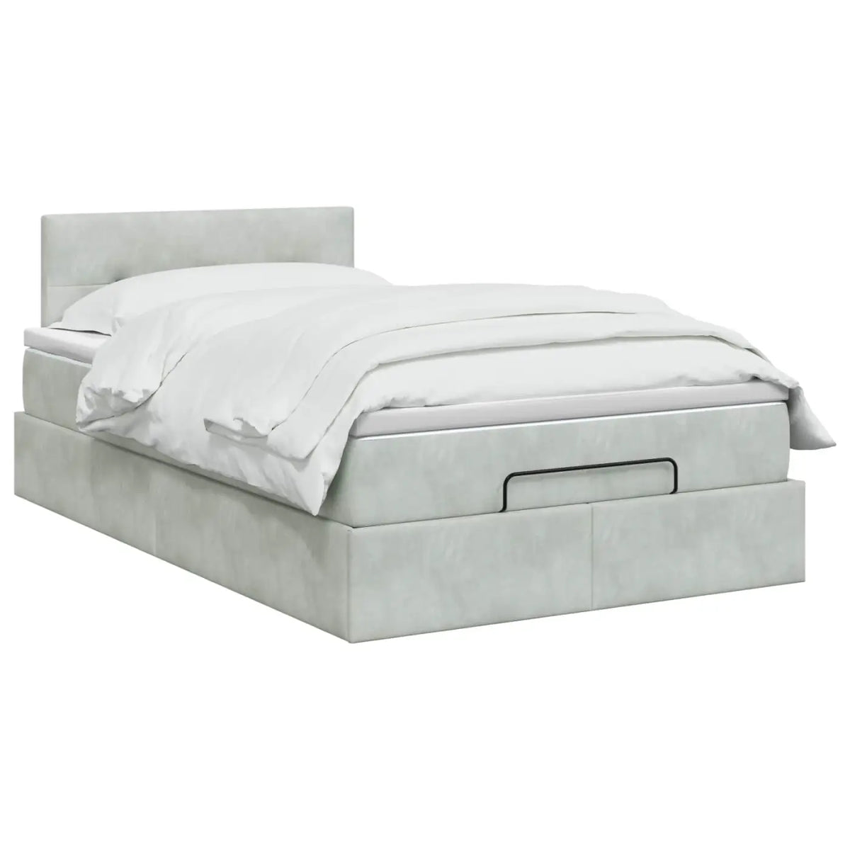 Lit coffre avec matelas et LED Gris clair 120 x 190 cm Velours - XIOS