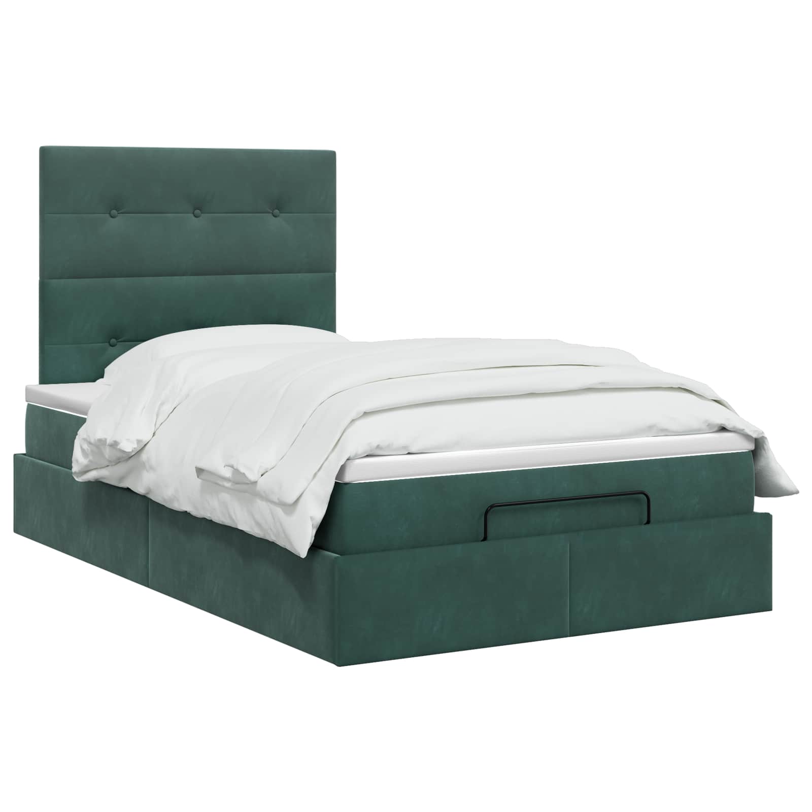 Lit coffre avec matelas et LED Vert foncé 120 x 200 cm Fløjl