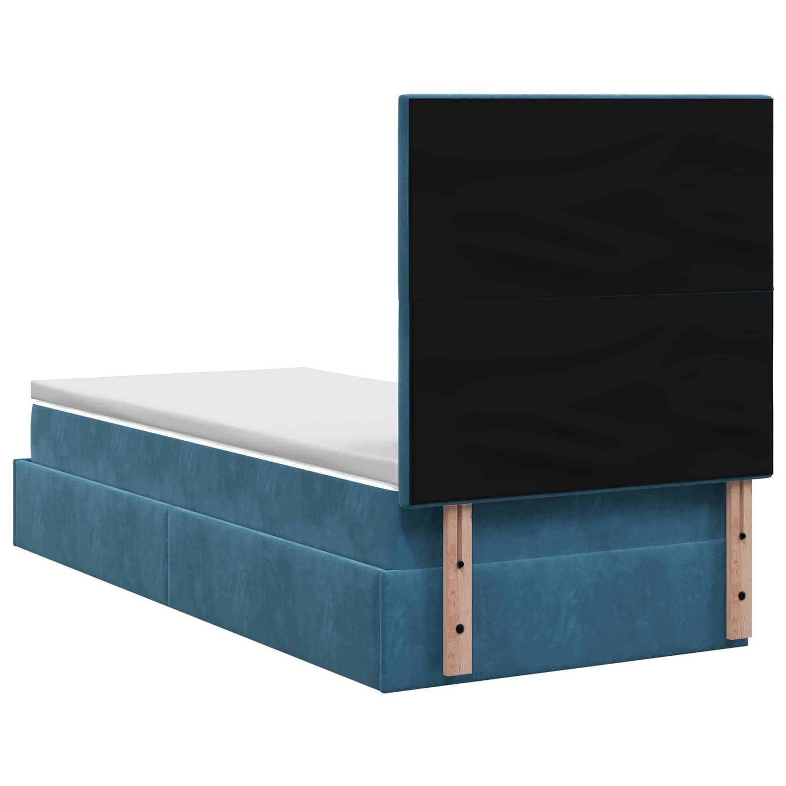 Lit coffre avec matelas et LED Bleu foncé 80 x 200 cm Velours