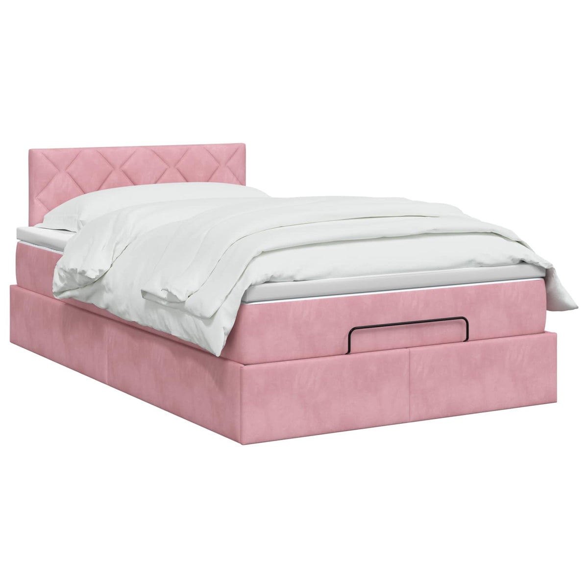 Lit coffre avec matelas et LED Rose 120 x 190 cm Velours