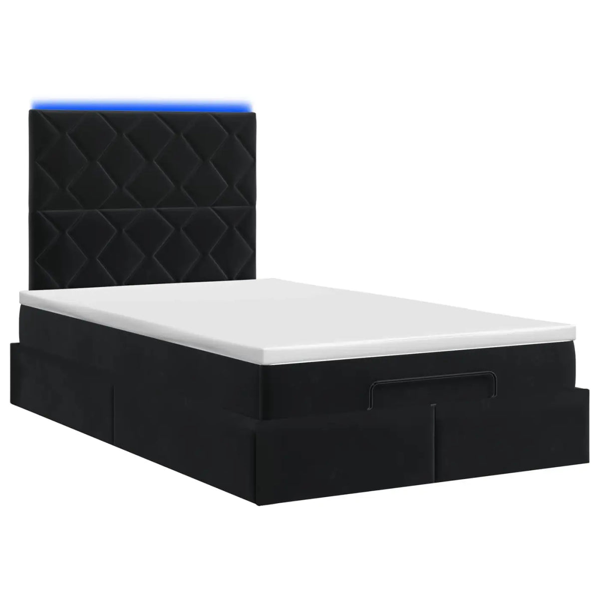 Lit coffre avec matelas et LED Noir 120 x 200 cm Velours - XIOS