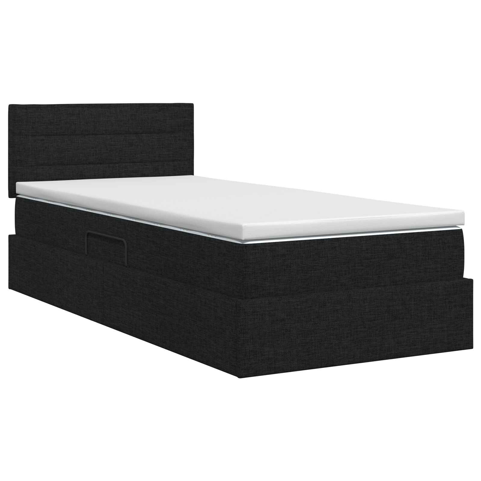 Lit avec rangement et matelas Noir 90 x 200 cm Velours