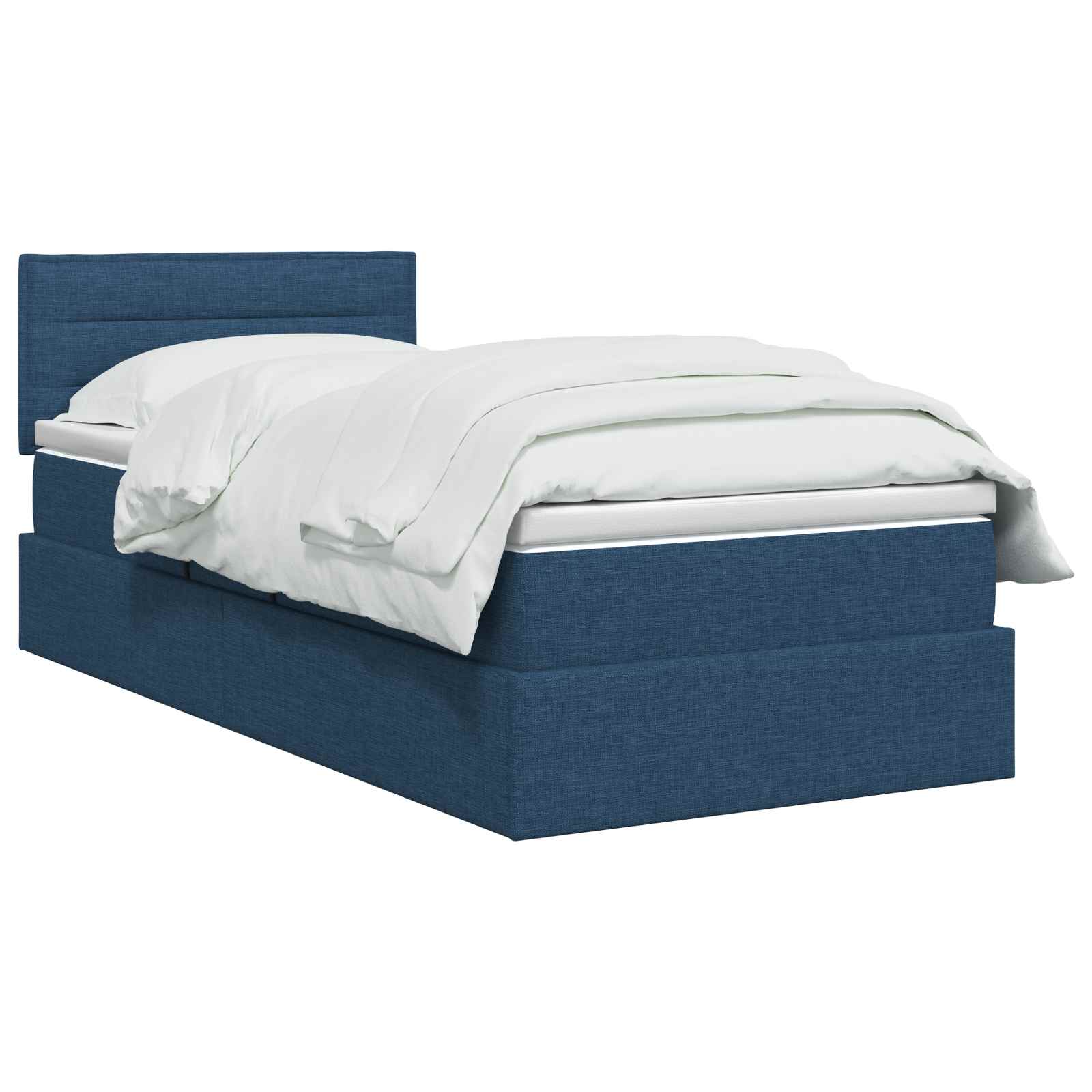 Lit avec rangement et matelas Bleu 90 x 200 cm Velours