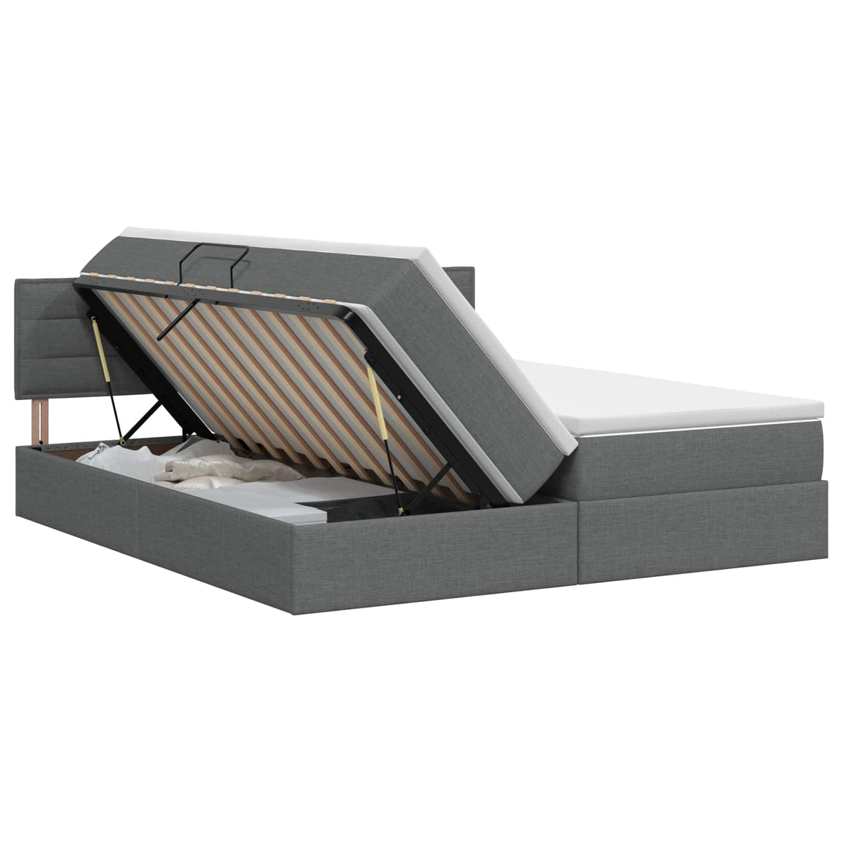 Lit avec rangement et matelas Gris foncé 140 x 200 cm Velours