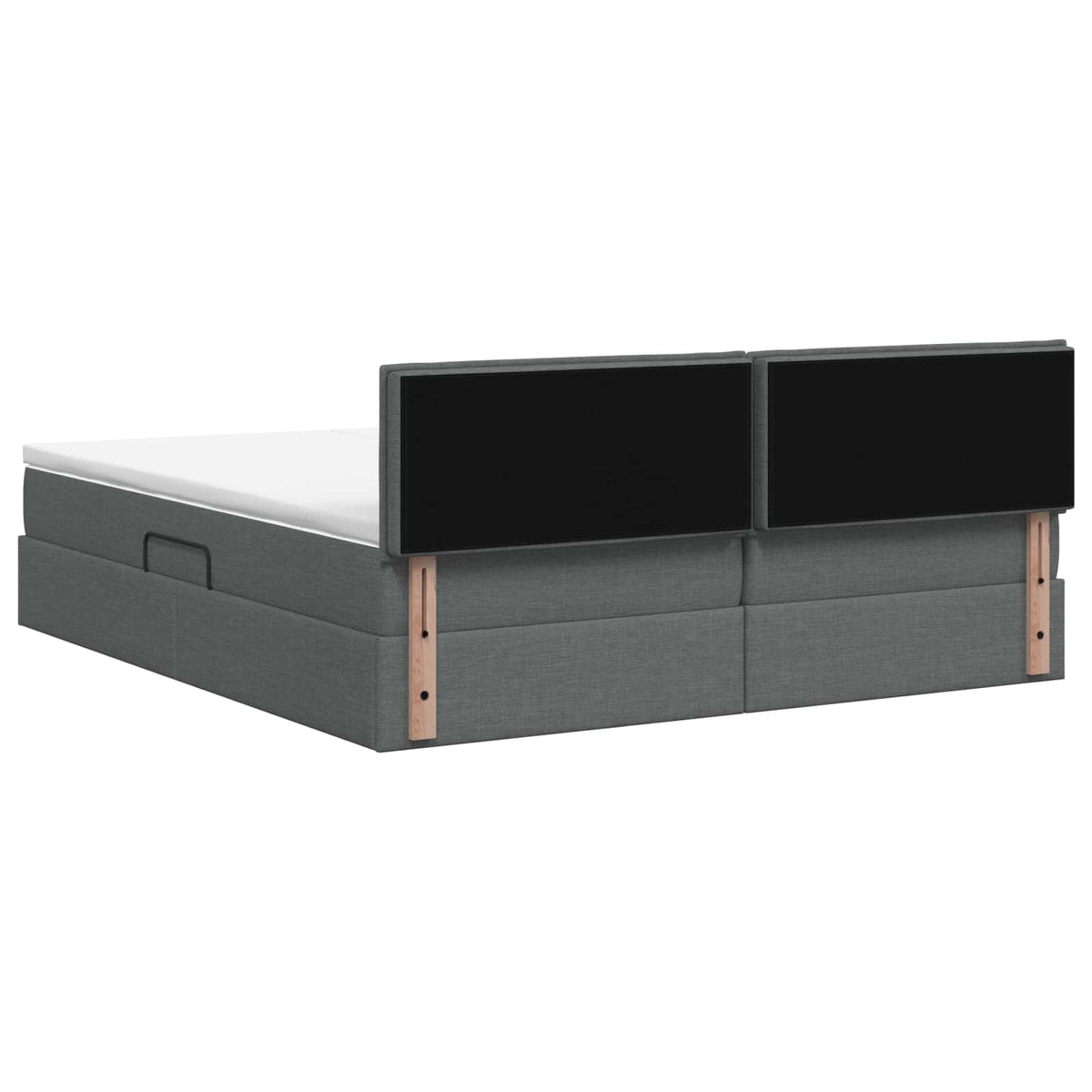 Lit avec rangement et matelas Gris foncé 140 x 200 cm Velours