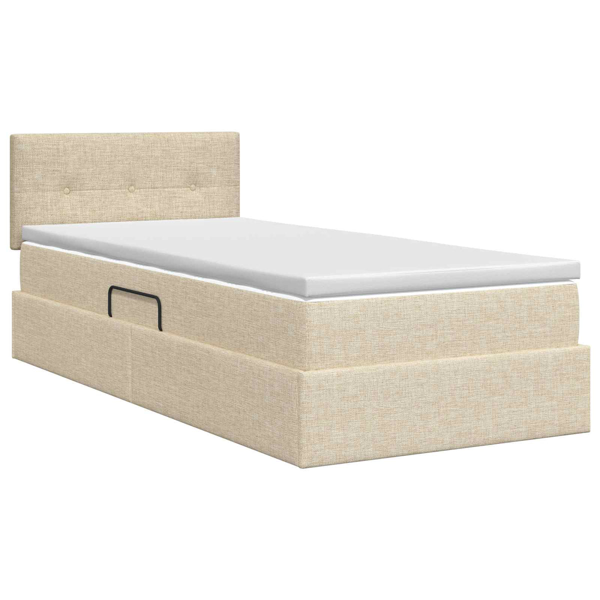 Lit avec rangement et matelas Crème 90 x 200 cm Velours
